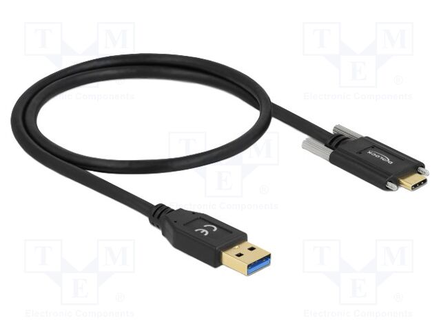 Cable; USB A plug,USB C plug; 0.5m; black; 24AWG,30AWG; 10Gbps