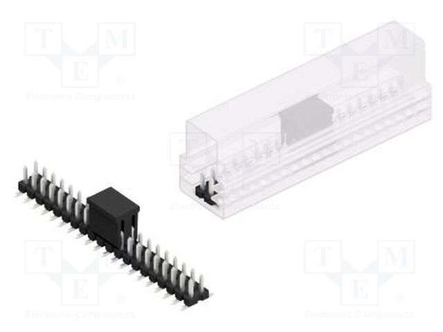Connector: pin strips; pin header; male; PIN: 40; 2.54mm; SMT; 2x20