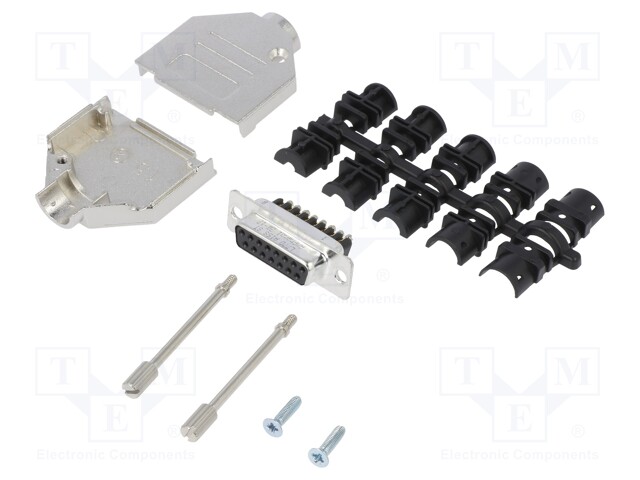 D-Sub; PIN: 15; female; shielded; straight; screw terminal; UNC4-40