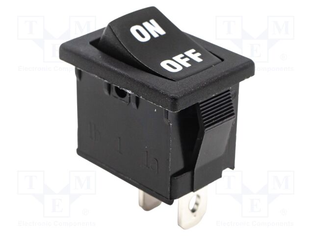 SWITCH, ROCKER, SPST, 15A, 125VAC, BLACK