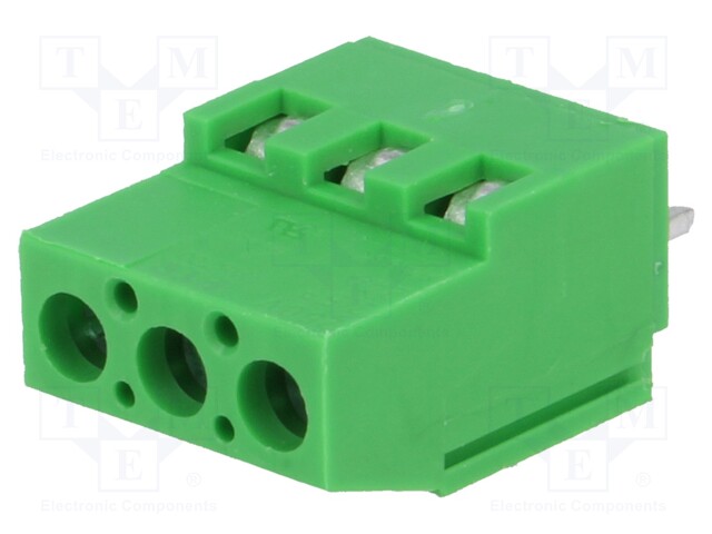 PCB terminal block; angled 90°; 5mm; ways: 3; on PCBs; 0.5÷4mm2