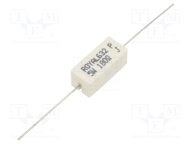 Resistor: wire-wound; cement; THT; 180Ω; 5W; ±5%; 10x9x22mm