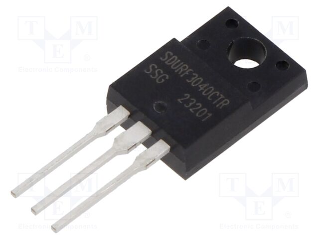Diode: rectifying; THT; 400V; 2x15A; tube; TO220FPAB; Ufmax: 1.45V
