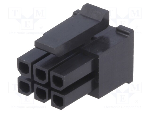 Plug; wire-board; female; Micro-Fit 3.0; 3mm; PIN: 6; w/o contacts