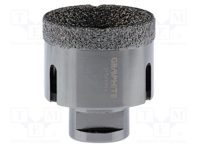 Diamond hole saw; 55mm; glaze,ceramic tile; Thread: M14