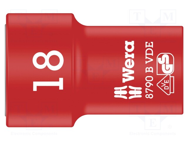 Key; hex socket,socket spanner; HEX 18mm; 3/8"; 46mm; insulated