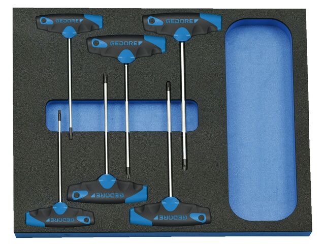 Kit: screwdrivers; in a foam tray; Torx®; tool trolley; 6pcs.
