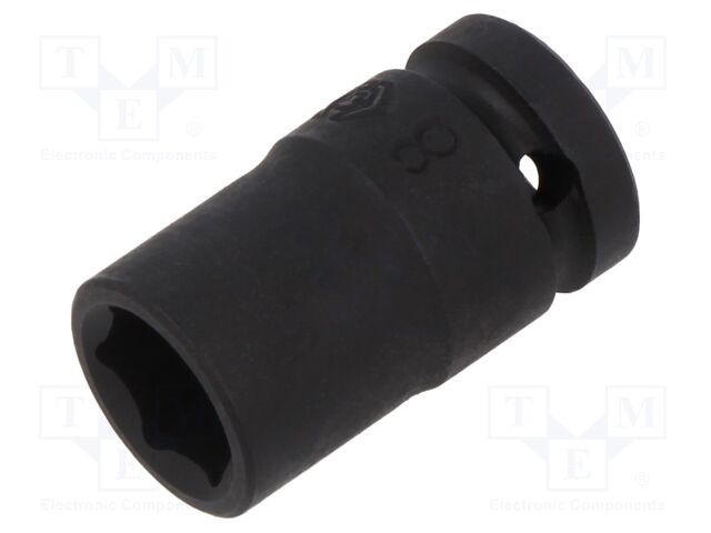 Wrench; 6-angles,hex socket,socket spanner; 1/4"; short,impact