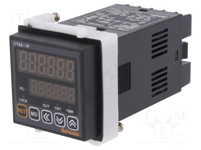 Counter: electronical; 2x LED; time/pulses; SPDT; IN 1: NPN,PNP