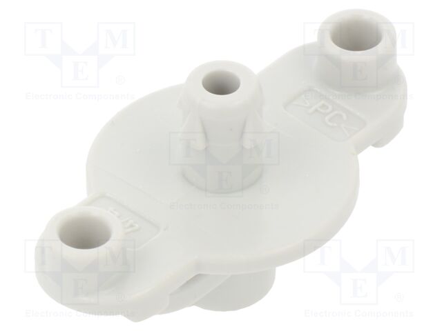 DIN rail mounting bracket; cases; 17x30x16.5mm; Body: grey; 2pcs.