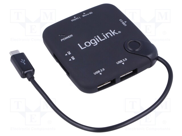 Hub USB; OTG,USB 1.1,USB 2.0; M2,MS,MS Duo,MS Pro,SD,SD Micro