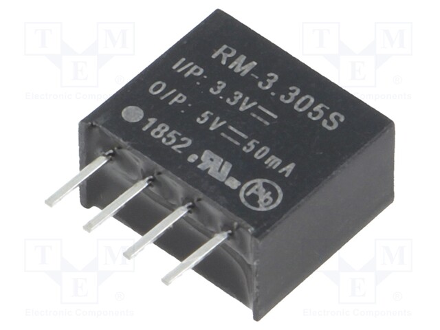 Converter: DC/DC; 0.25W; Uin: 2.97÷3.63V; Uout: 5VDC; Iout: 50mA