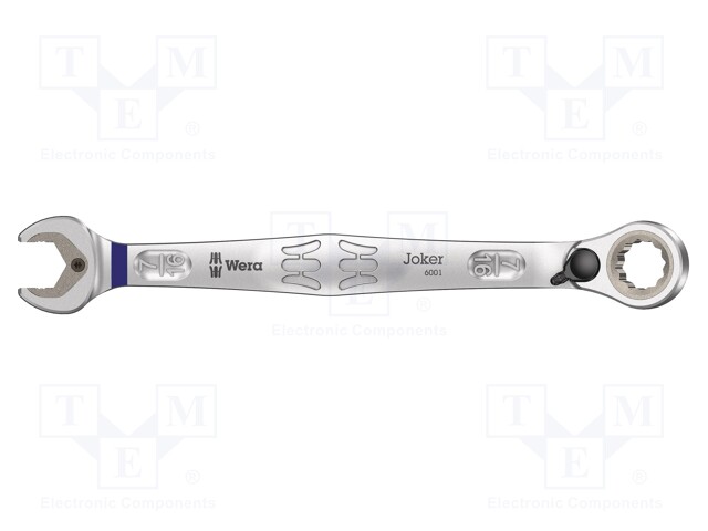 Wrench; inch,combination spanner,with ratchet; steel; 165mm