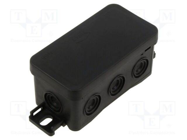 Enclosure: junction box; X: 85mm; Y: 40mm; Z: 45mm; IP54; black