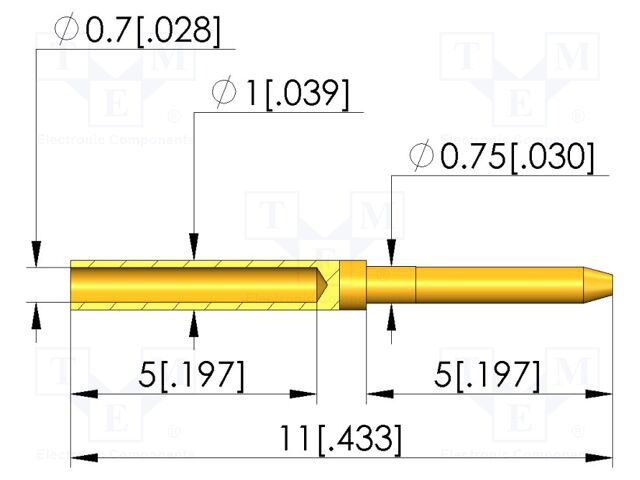 Laboratory connector: 4mm banana; plug