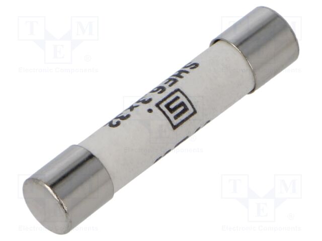 Fuse: fuse; quick blow; 6.3A; 500VAC; ceramic,cylindrical; SHF