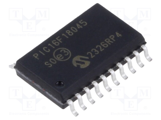 IC: PIC microcontroller; Memory: 14kB; SRAM: 1kB; EEPROM: 128B; SMD