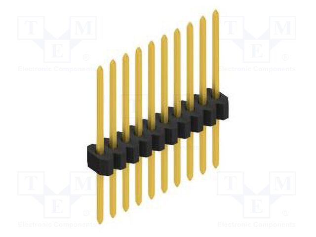 Connector: pin strips; pin header; male; PIN: 10; 1.27mm; THT; 1x10