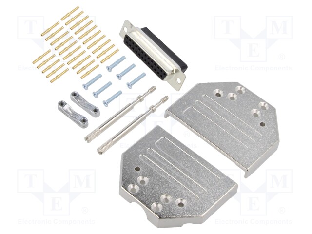 D-Sub; PIN: 25; plug; female; shielded; crimped; for cable