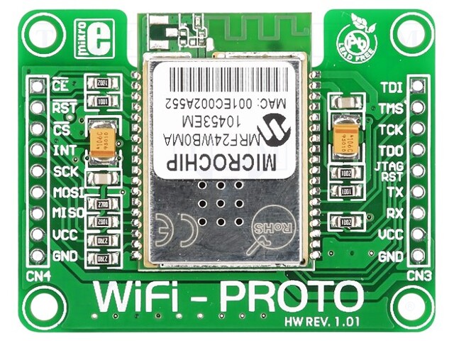 Expansion board; Features: WiFi MRF24WB0MA module