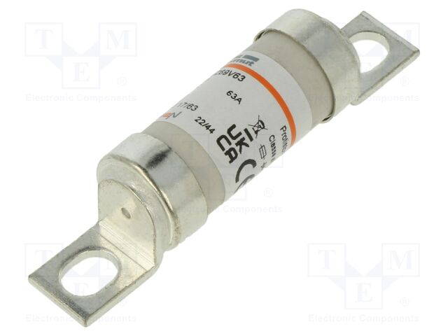 Fuse: fuse; aR; 63A; 690VAC; ceramic,industrial; 17x49mm