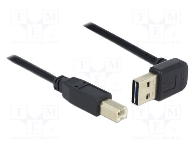 Cable; USB 2.0; USB A plug double sided 90° up/down,USB B plug