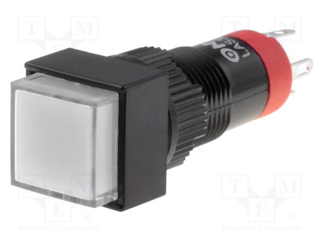Switch: push-button; Pos: 2; SPDT; 0.5A/250VAC; 1A/24VDC; white