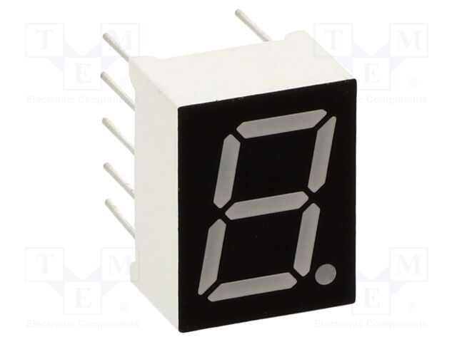 Display: LED; 7-segment; 10mm; 0.39"; No.char: 1; yellow-green