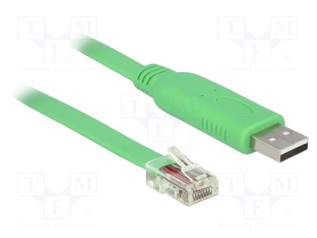 Cable; USB 2.0; RJ45 plug,USB A plug; 1.8m; green