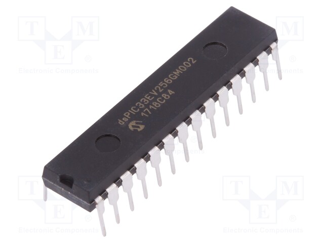 DsPIC microcontroller; SRAM: 16kB; Memory: 256kB; DIP28