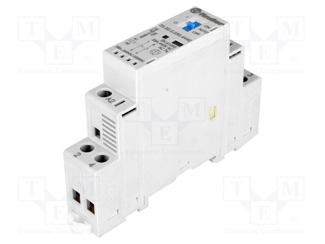 Relay: installation; monostable; NC x2; Ucoil: 230VAC; 25A; IP20