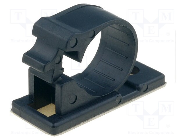Screw down self-adhesive holder; 15mm; polyamide; black; UL94V-2
