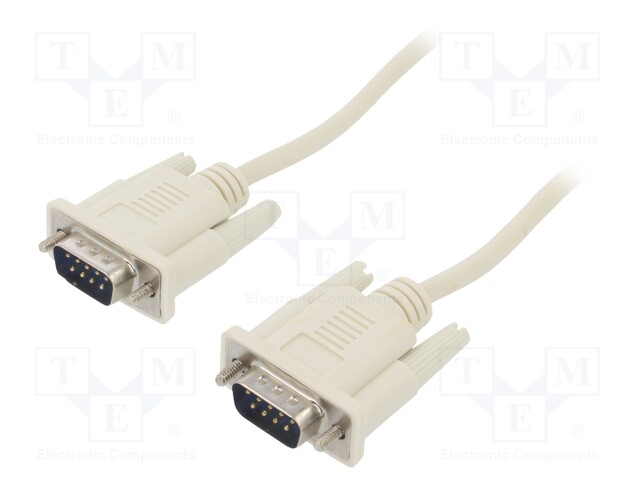 Cable; D-Sub 9pin plug,both sides; 2m; white