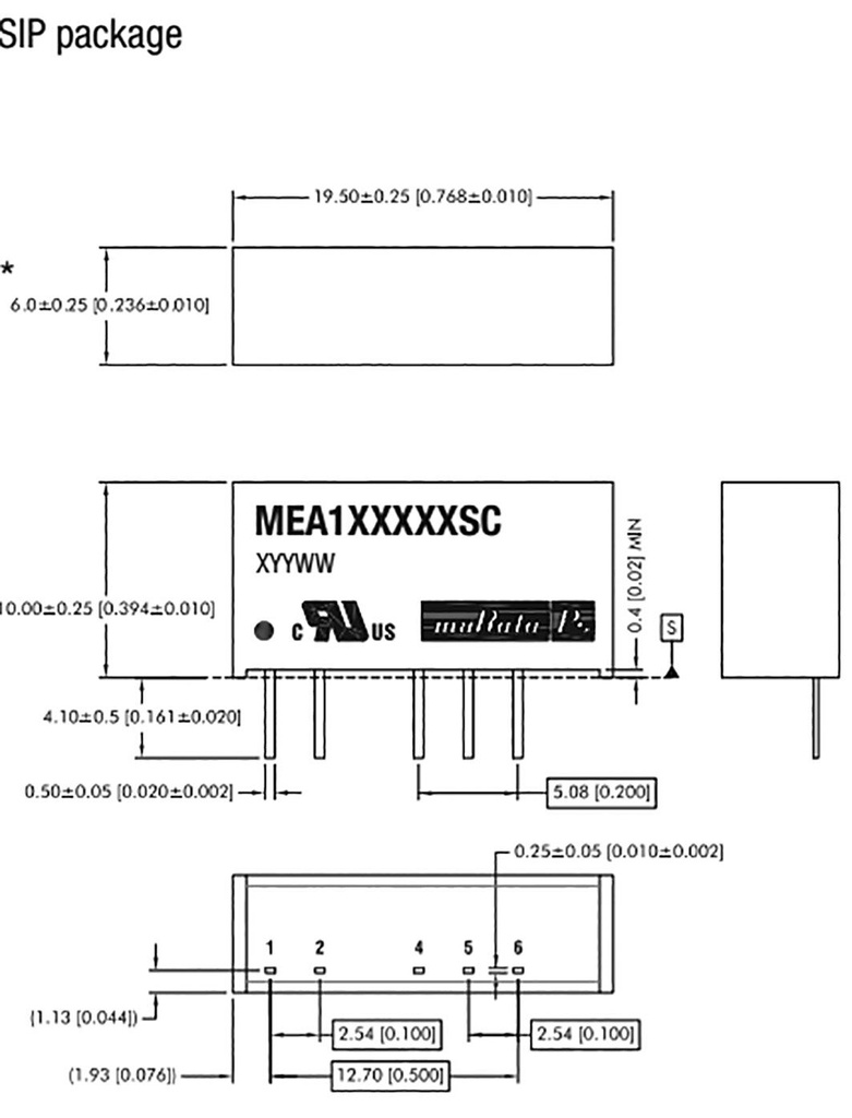 Converter: DC/DC; 1W; Uin: 43.2÷52.8V; Uout: 5VDC; Uout2: -5VDC; SIP