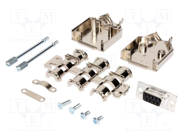 D-Sub; PIN: 9; plug; female; stamped and formed contacts; straight