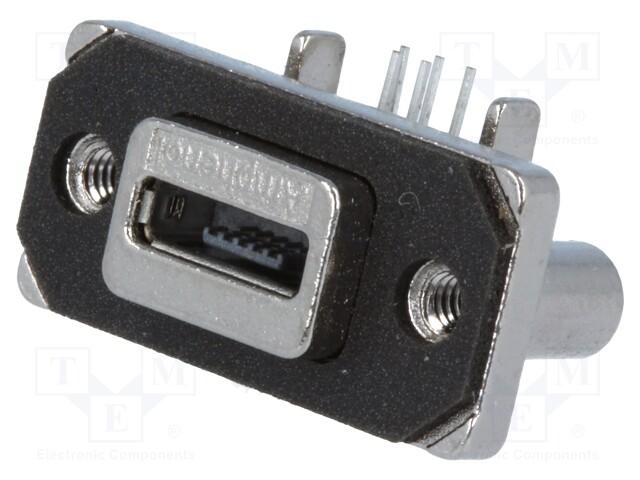 Socket; USB AB micro; MUSB; on PCBs,for panel mounting,screw