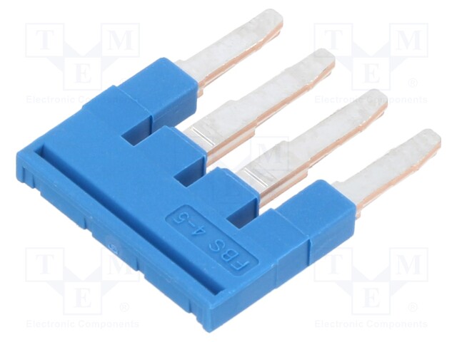 Comb bridge; ways: 4; blue; Width: 5mm; UL94V-0