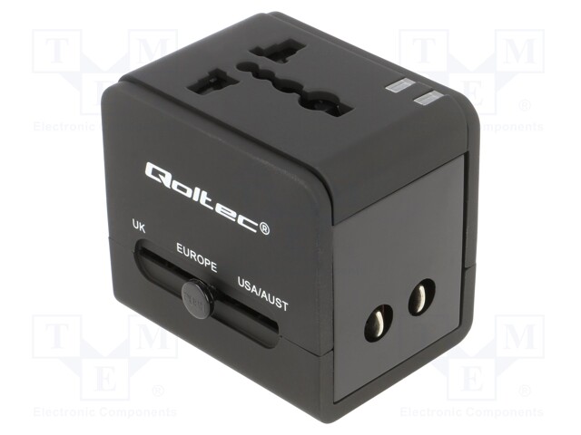 Adapter; 5VDC; 2.1A; Plug: AUSTRALIA,EU,UK,USA; 100÷250VAC