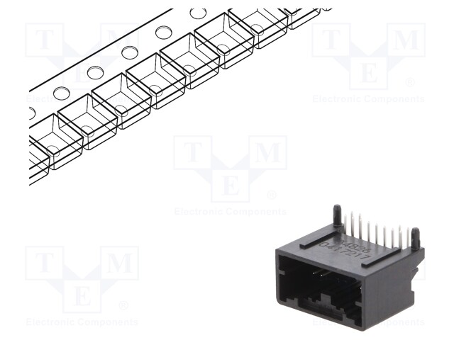 Connector: automotive; Mini50; socket; male; PIN: 12; tinned; THT