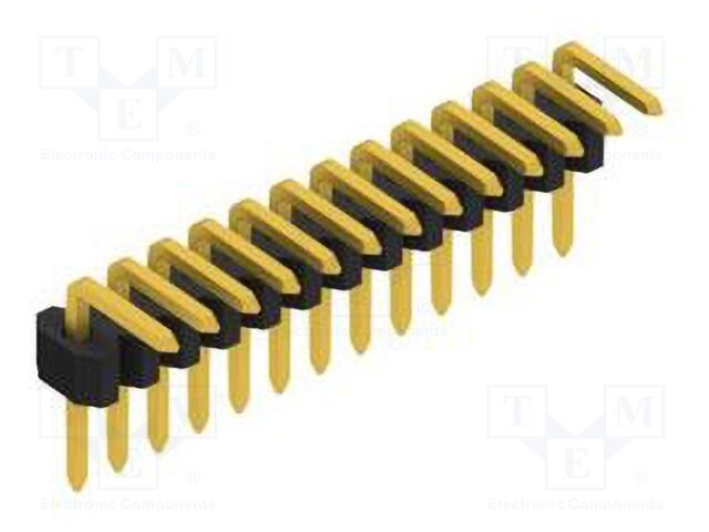 Connector: pin strips; pin header; male; PIN: 13; 1.27mm; THT; 1x13