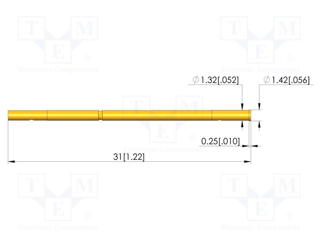 Test probe socket; gold-plated; Flange height: 0.25mm
