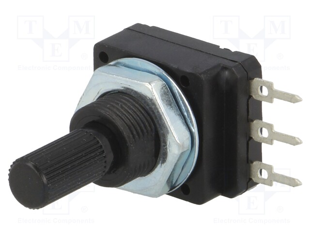 Potentiometer: shaft; single turn; 22kΩ; 60mW; PCB; 6mm; plastic