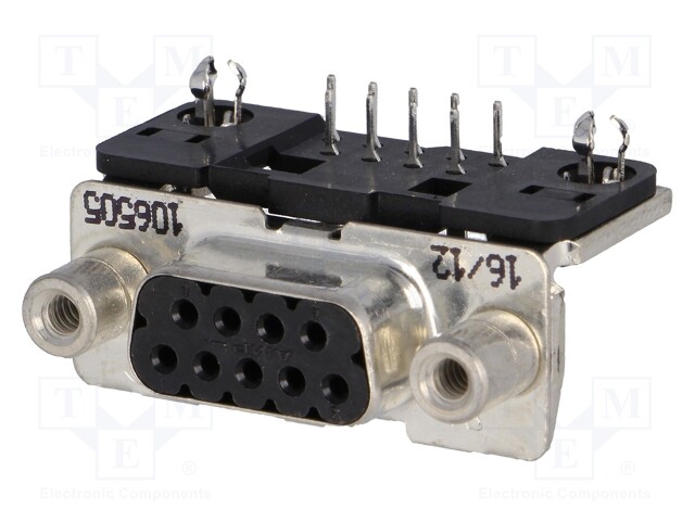 D-Sub; PIN: 9; socket; female; PCB snap-in; angled 90°; THT; UNC4-40