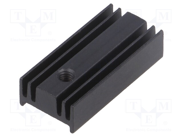 Heatsink: extruded; TO220; black; L: 25.4mm; W: 12mm; H: 6.5mm; 40K/W