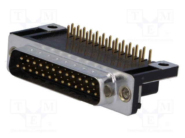 D-Sub; PIN: 25; socket; male; 14,1mm standard; Locking: screws; THT