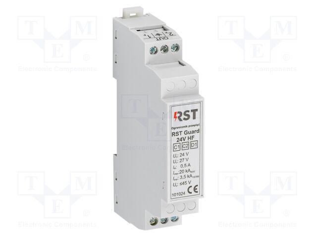 Surge arrester; In 8/20us: 20kA; 19VAC; for DIN rail mounting