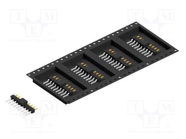 Connector: pin strips; pin header; male; PIN: 9; 2.54mm; SMT; 1x9