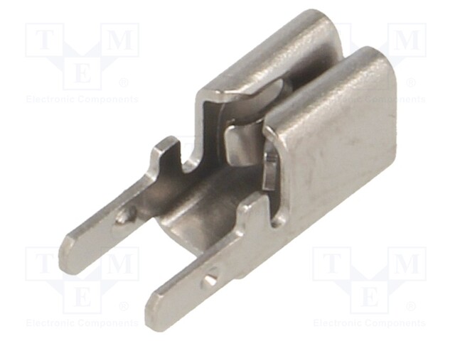 Terminal: flat; 6.4mm; 0.5÷0.8mm; female; double; THT; brass; tinned