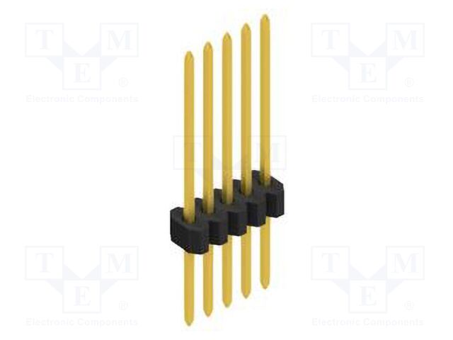 Connector: pin strips; pin header; male; PIN: 5; 1.27mm; THT; 1x5