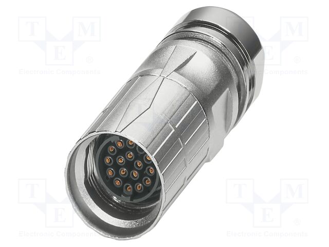 Connector: M17; plug; ST; PIN: 17; 48V; 3.6A; shielded; IP67; crimped